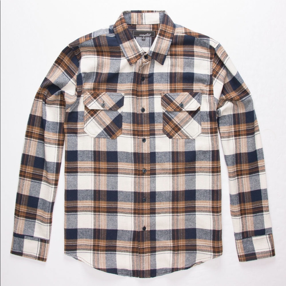 COASTAL Wagon Wheel Mens Flannel Shirt